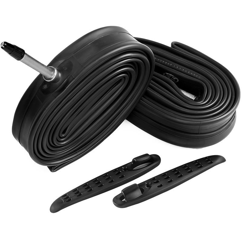 FANSPRO 2 حزمة من الأنابيب الداخلية لدراجة الطريق 700 × 28-32c، صمام بريستا 60 مم، أنبوب داخلي بوتيل عالي الجودة مع رافعتين للإطارات - Image 1